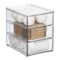 mDesign Plastic 3 Drawer Stackable Organizer for Bathroom Storage, Clear